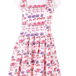 Elegant Floral Women's Dress in Pink and Purple
